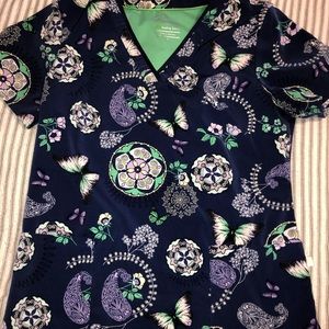 XS Healing Hands scrub top